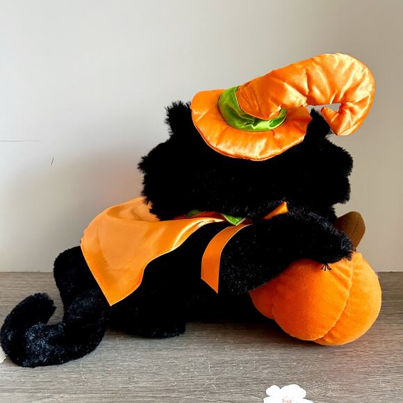 Animated Plush Halloween Witch Cat Plays Black Magic Women 2013 Cracker Barrel - Picture 5 of 5